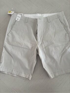 Men's Flat Front Chino Shorts in Light Gray